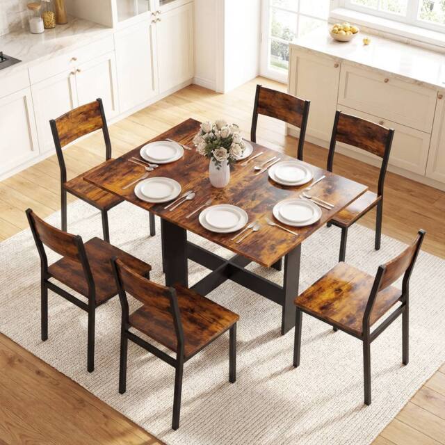 HOMCOM Wooden Folding Table Writing Desk in Brown - image 1