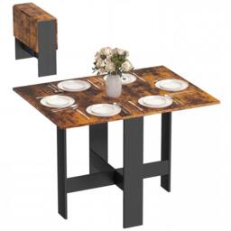 HOMCOM Wooden Folding Table Writing Desk in Brown - thumbnail 2