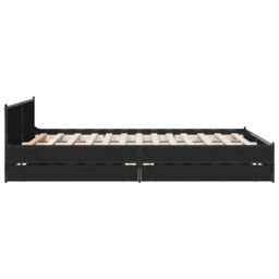 Berkfield Home Bed Frame with Drawers without Mattress Black 135x190 cm Double - thumbnail 5