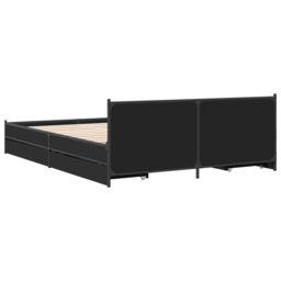 Berkfield Home Bed Frame with Drawers without Mattress Black 135x190 cm Double - thumbnail 6