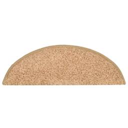 Berkfield Home Carpet Stair Treads 15 pcs Gold 56x17x3 cm in Light Beige - Size: Medium - thumbnail 6