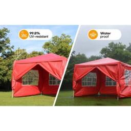 Hinsinc Red 3x3m Gazebo Tent Waterproof Party - Size: 0.6m2 - thumbnail 5