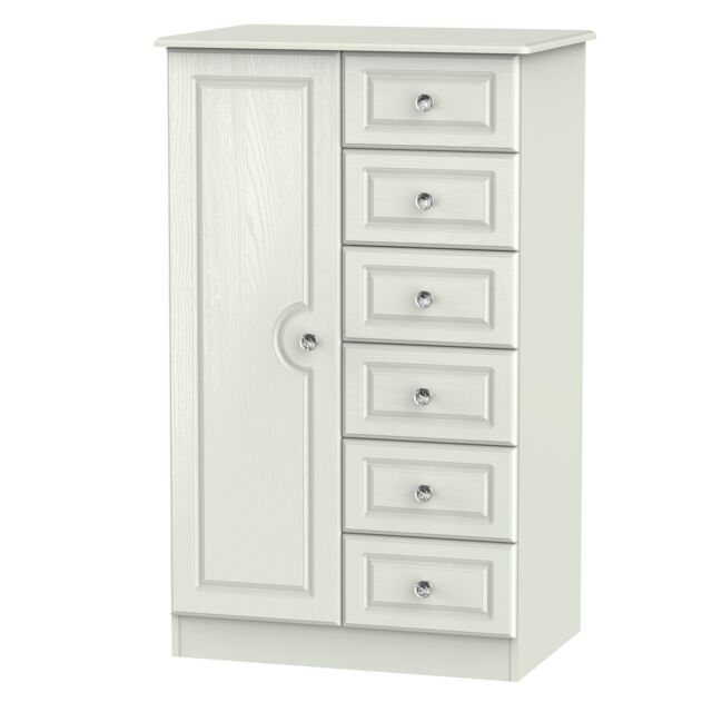 Ready Assembled 2 U Hilton 1 Door 5 Drawer Childrens Wardrobe (Ready Assembled) in Taupe
