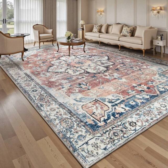 SPETLEK 160*230cm Luxury Non Slip Large Traditional Rugs Bedroom in Beige - Size: 160 cm x 230 cm - image 1