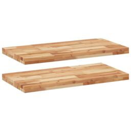 Berkfield Home Floating Shelves 2 pcs 80x40x4 cm Oil Finished Solid Wood Acacia in Brown - Size: 80 x 40 x 4 cm - thumbnail 2