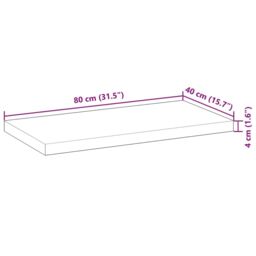 Berkfield Home Floating Shelves 2 pcs 80x40x4 cm Oil Finished Solid Wood Acacia in Brown - Size: 80 x 40 x 4 cm - thumbnail 9