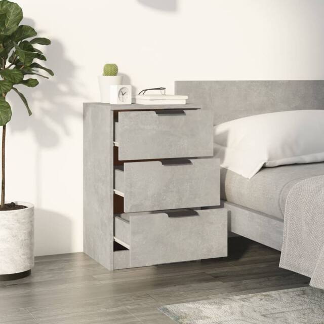 Berkfield Home Modern Bedside Cabinets 2 pcs Concrete Grey 40x36x65 cm - Size: 40 x 36 x 65 cm - image 1