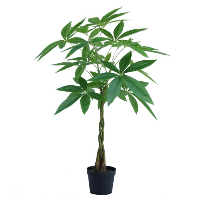 Leaf Artificial Money Tree Pachira Realistic Faux Plant 70cm in Green - image 1