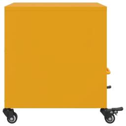 Berkfield Home Bedside Cabinet Mustard Yellow 36x39x43.5 cm Steel - thumbnail 7