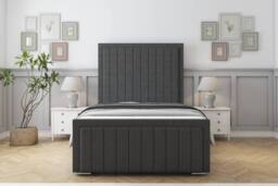 "Comfort Beds Emperor Dumfries Bed Frame With Mattress-50"" Upholstered in Dark Grey - Size: King" - thumbnail 2