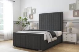 "Comfort Beds Emperor Dumfries Bed Frame With Mattress-50"" Upholstered in Dark Grey - Size: King" - thumbnail 1
