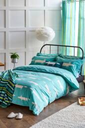 Scion 'Mr Fox' Lined Curtains in Teal - Size: 168 cm width x 183 cm drop - thumbnail 3