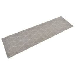 Berkfield Home Kitchen Rug Washable Rhombus 45x150 cm Velvet in Grey - thumbnail 2