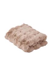 Living and Home Sleek Textured Plush Sofa Cover in Light Brown - Size: Small - thumbnail 5