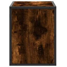 Berkfield Home TV Cabinet Smoked Oak 60x31x39.5 cm Engineered Wood & Metal in Brown - thumbnail 5