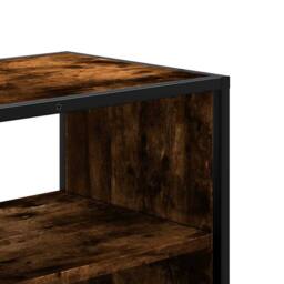 Berkfield Home TV Cabinet Smoked Oak 60x31x39.5 cm Engineered Wood & Metal in Brown - thumbnail 7