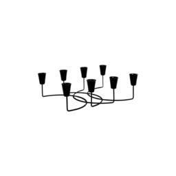 Lemon Pavilion Furniture and Decor Circular 8 Piece Candle Holder - Iron - L12 x W28 x H34 cm - Black - thumbnail 1