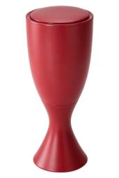 Living and Home 13L Goblet-Shaped Plastic Rubbish Bin with Push-Open Lid & Wheels in Red - thumbnail 3