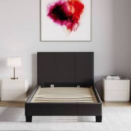 HD Designs Lisbon Single Faux Leather Bed Frame UKFR Fabric Storage in Black - thumbnail 9