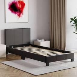 HD Designs Lisbon Single Faux Leather Bed Frame UKFR Fabric Storage in Black - thumbnail 7