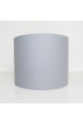 CGC Lighting 'Lupo' Luxury Grey Cotton & Silver Inner Round Pendant Drum Lamp Shade - thumbnail 3