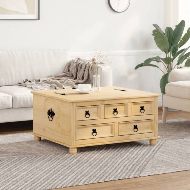 Berkfield Home Storage Box Corona 90x78x45 cm Solid Wood Pine in Light Tan - Size: 90 x 78 x 45 cm - image 1