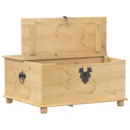 Berkfield Home Storage Box Corona 90x78x45 cm Solid Wood Pine in Light Tan - Size: 90 x 78 x 45 cm - thumbnail 7