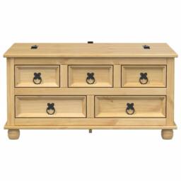 Berkfield Home Storage Box Corona 90x78x45 cm Solid Wood Pine in Light Tan - Size: 90 x 78 x 45 cm - thumbnail 4