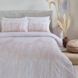 Yard Pampas 100% Washed Cotton Duvet Cover Set in Pale Pink - Size: Single - thumbnail 1