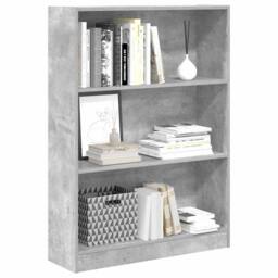 Berkfield Home Bookcase Concrete Grey 80x24x109 cm Engineered Wood - Size: 80 x 24 x 109 cm - thumbnail 4