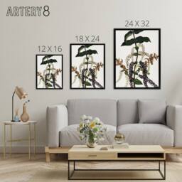 "Artery8 New Zealand Tutu Plant Vintage Artwork Featon Framed Canvas Wall Art in Beige - Size: W12"" x H16""" - thumbnail 4