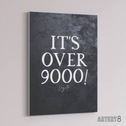 "Artery8 Slate Quote Power Level Over 9000 Canvas Wall Art Print in Grey - Size: W18"" x H24""" - thumbnail 2