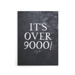"Artery8 Slate Quote Power Level Over 9000 Canvas Wall Art Print in Grey - Size: W18"" x H24""" - thumbnail 1