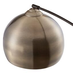 Teamson Home Modern Curved Arc Floor Lamp with Bell Shade & Marble Base, Antique Brass in Bronze - thumbnail 5