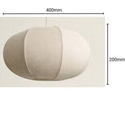 CGC Lighting Libby Large Oatmeal Rounded Stretch Linen Fabric Lampshade in Beige - thumbnail 8