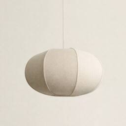 CGC Lighting Libby Large Oatmeal Rounded Stretch Linen Fabric Lampshade in Beige - thumbnail 2