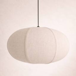 CGC Lighting Libby Large Oatmeal Rounded Stretch Linen Fabric Lampshade in Beige - thumbnail 3