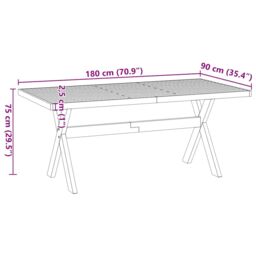 Berkfield Home Dining Table NOAIN X-Shaped Legs 180x90x75 cm Solid Wood Pine in Brown - Size: 180 x 90 x 75 cm - thumbnail 9