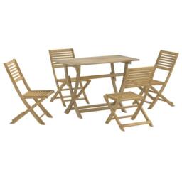 Berkfield Home 5 Piece Garden Dining Set Solid Wood Acacia in Brown - thumbnail 1
