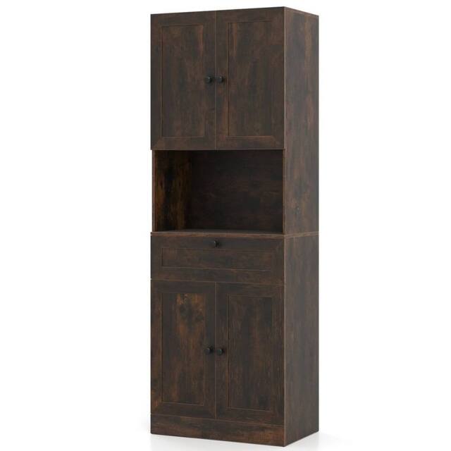 Kelvenix 171.5 CM Tall Bathroom Cabinet Freestanding in Brown - image 1