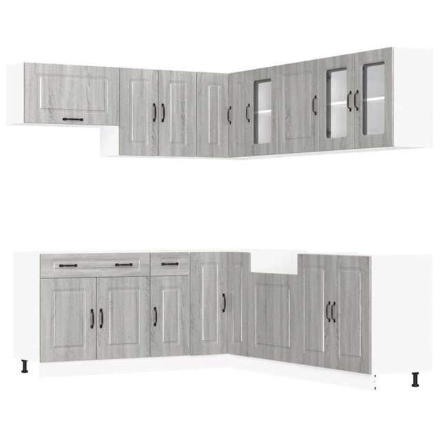 Berkfield Home 11 Piece Kitchen Cabinet Set Kalmar Grey Sonoma Engineered Wood - image 1