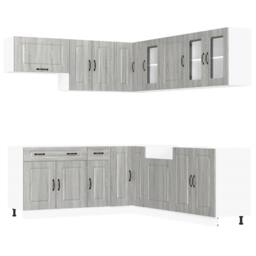Berkfield Home 11 Piece Kitchen Cabinet Set Kalmar Grey Sonoma Engineered Wood - thumbnail 1
