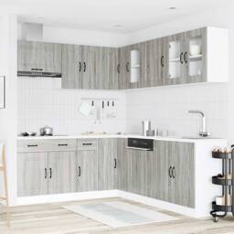 Berkfield Home 11 Piece Kitchen Cabinet Set Kalmar Grey Sonoma Engineered Wood - thumbnail 3