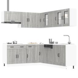 Berkfield Home 11 Piece Kitchen Cabinet Set Kalmar Grey Sonoma Engineered Wood - thumbnail 2
