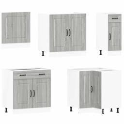 Berkfield Home 11 Piece Kitchen Cabinet Set Kalmar Grey Sonoma Engineered Wood - thumbnail 4