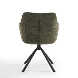 Home Detail Lisbon Fabric Swivel Dining Chair Set of 2, Grey/Beige in Green - Size: 2 Pack - thumbnail 3