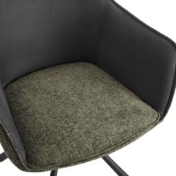 Home Detail Lisbon Fabric Swivel Dining Chair Set of 2, Grey/Beige in Green - Size: 2 Pack - thumbnail 4