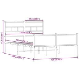 Berkfield Home Elegant Bed Frame without Mattress Smoked Oak 120x200 cm Engineer in Brown - Size: Small Double - thumbnail 9