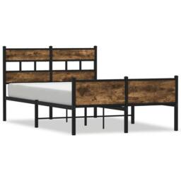 Berkfield Home Elegant Bed Frame without Mattress Smoked Oak 120x200 cm Engineer in Brown - Size: Small Double - thumbnail 3