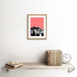 "Artery8 Wall Art Print Arthurs Seat Edinburgh Scotland Scottish Landmark Coral Framed Art in Beige - Size: W7"" x H9""" - thumbnail 2